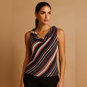 Passport Navy and Red Striped Blouse